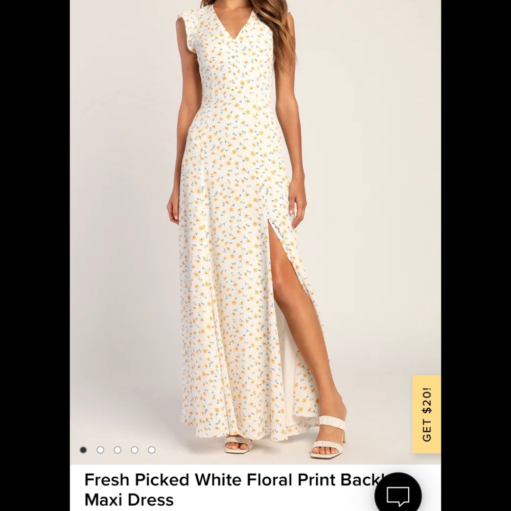 White floral maxi dress